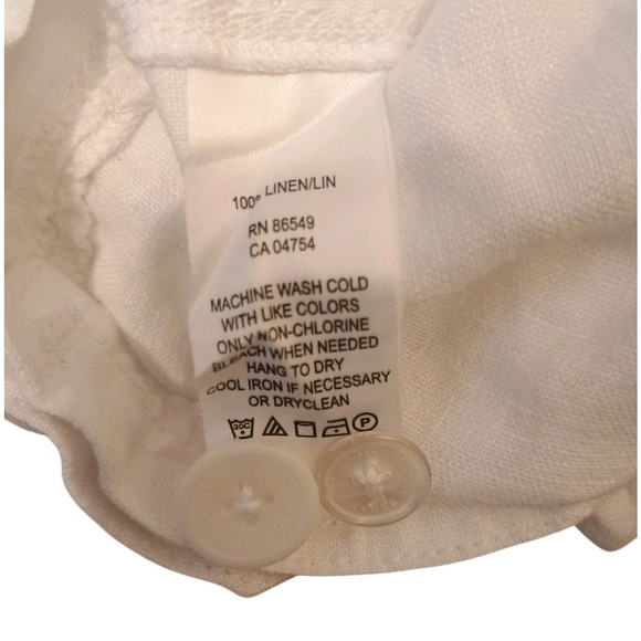 Tommy Bahama Relax Women's Linen Beachy Cargo Drawstring White Capris Size 2 - Picture 8 of 10